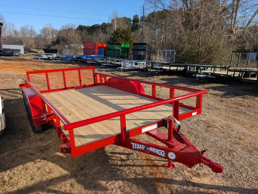Texas Bragg Light Pipe Top 6.5' x 14' Tandem Axle Utility Trailer w/Dovetail 3.5K 