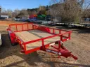 Texas Bragg Light Pipe Top 6.5' x 14' Tandem Axle Utility Trailer w/Dovetail 3.5K 