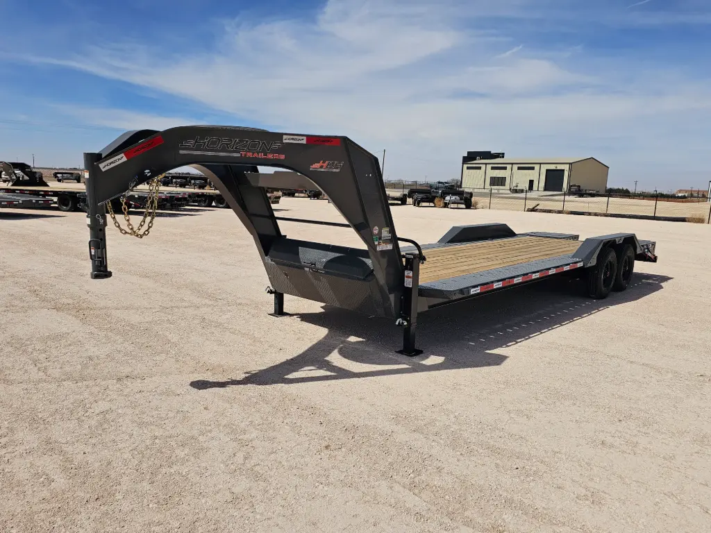 Horizon HEH 24' Drive Over Fender Goosenek Equipment Trailer (21'+3') - (2) 10K Axles 
