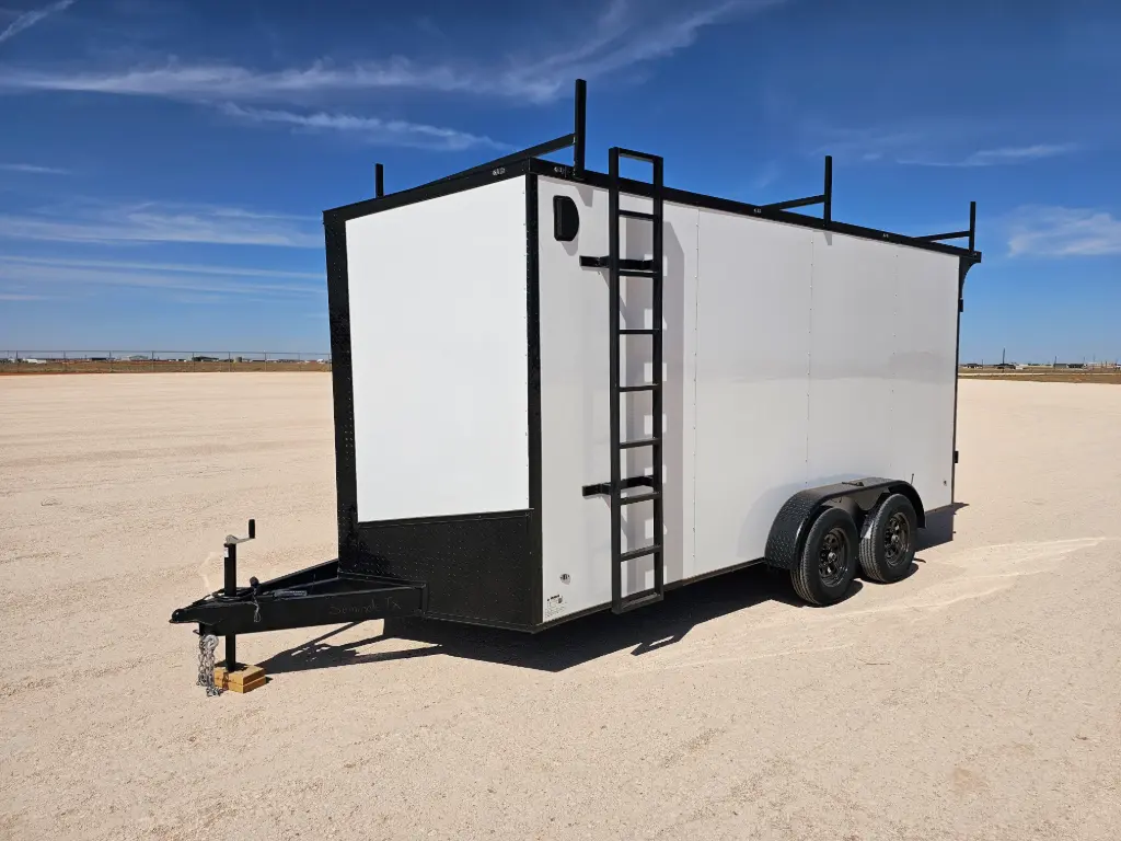 Steel Pines Cargo 7x16 TA2 Enclosed Trailer - (2) 3.5K Axles w/Ladder Racks 