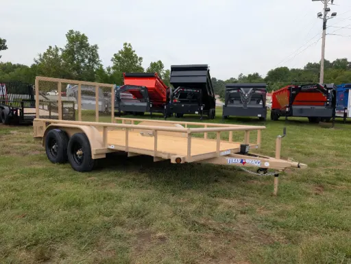 [54642] Texas Bragg Light Pipe Top 6.5' x 14' Tandem Axle Utility Trailer 3.5K