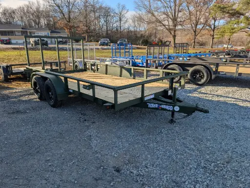 [55946] Texas Bragg Light Pipe Top 6.5' x 14' Tandem Axle Utility Trailer 3.5K