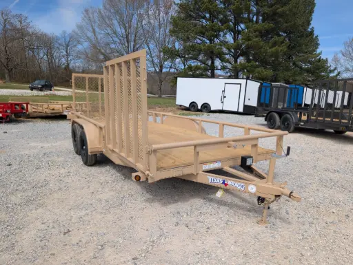 [61274] Texas Bragg Light Pipe Top 6.5' x 16' Tandem Axle Double Gate Utility Trailer 3.5K