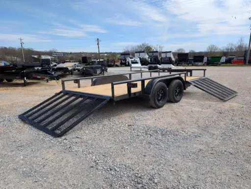 [61275] Texas Bragg Light Pipe Top 6.5' x 16' Tandem Axle Double Gate Utility Trailer 3.5K