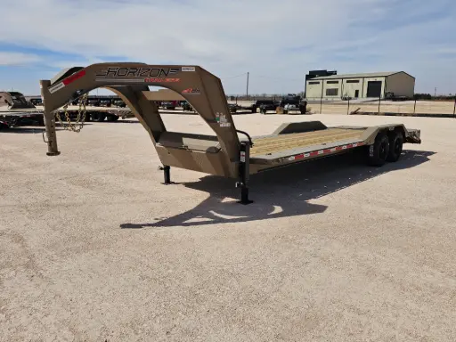 [16114] Horizon HEH 24' Drive Over Fender Gooseneck Equipment Trailer (21'+3') - (2) 10K Axles