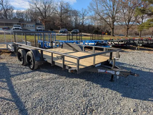 [55947] Texas Bragg Light Pipe Top 6.5' x 14' Tandem Axle Utility Trailer 3.5K  